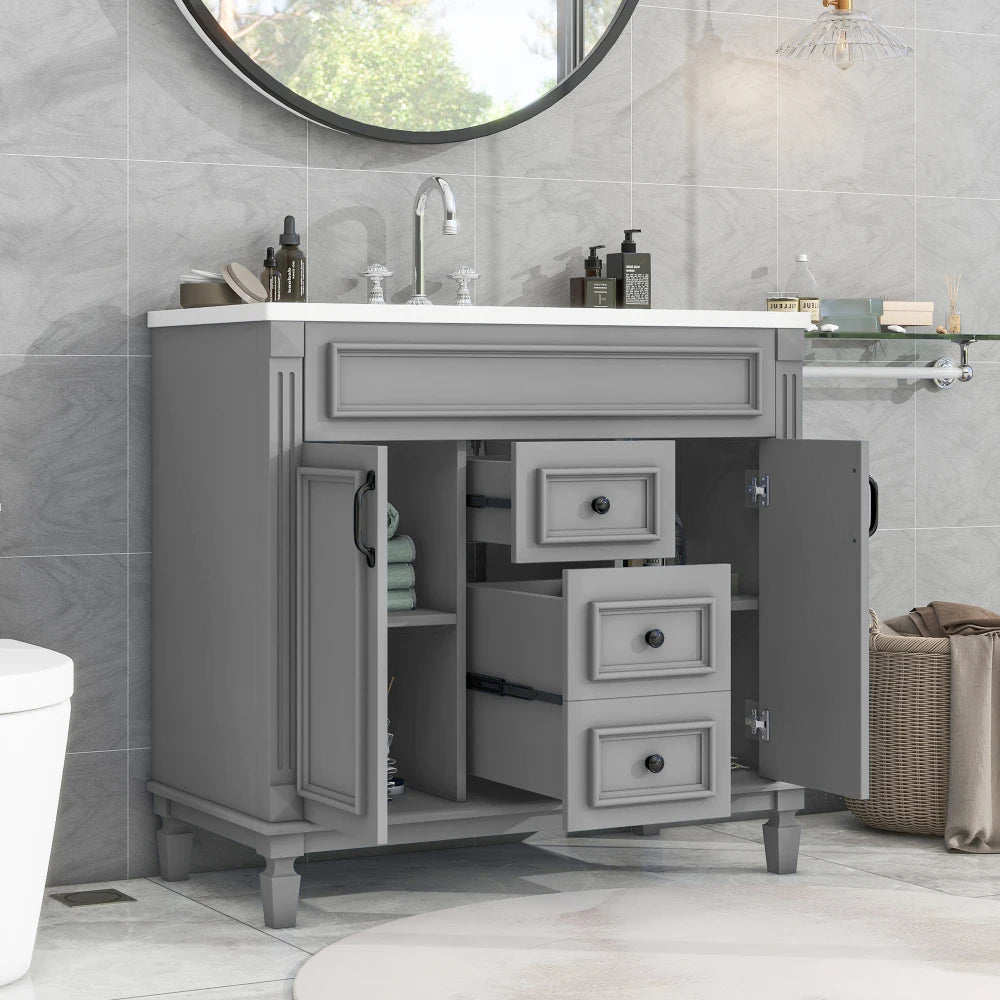 Beautiful  Bathroom Vanity With Sink Solid Wood MDF