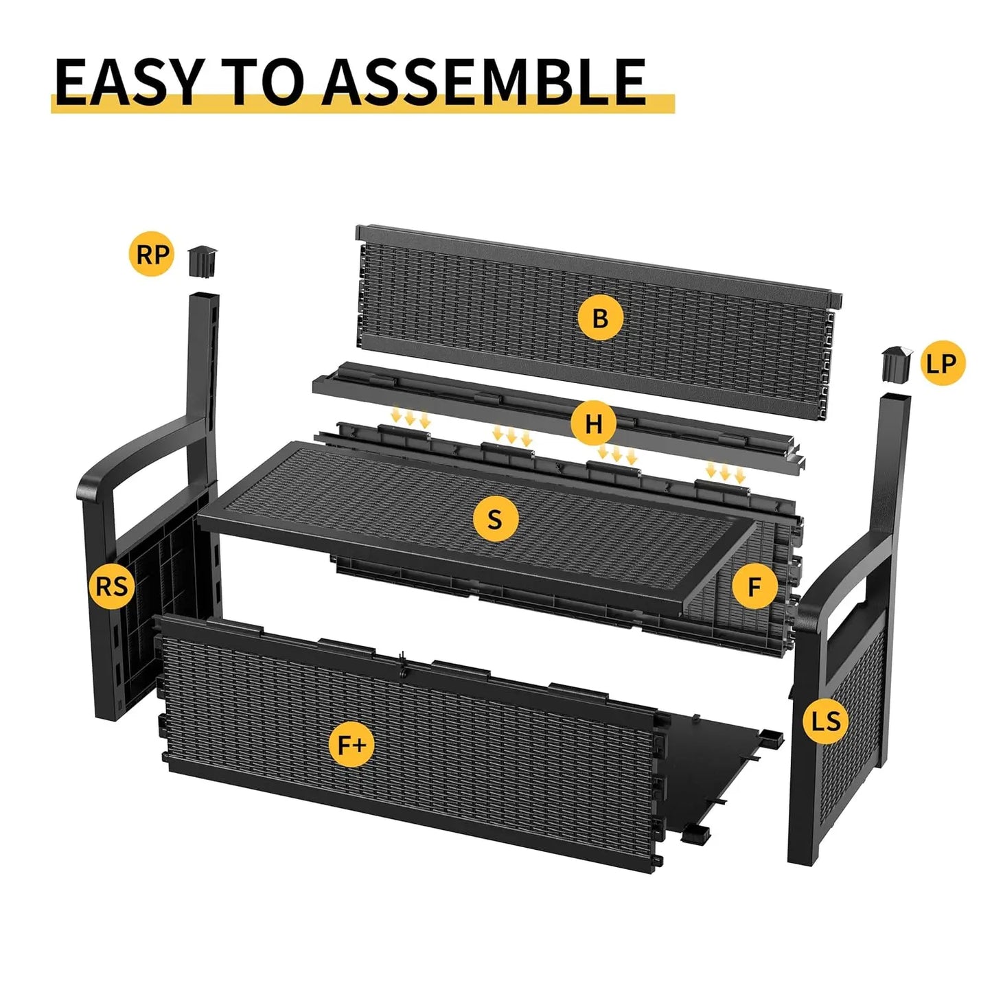 Outdoor Resin Storage Bench Deck Box Waterproof and Lockable